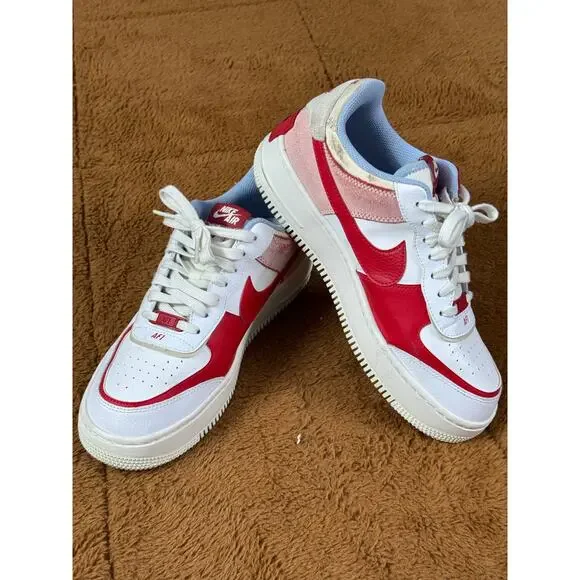 Nike Air Force 1 Shadow White/University Red CI0919-108 Women's size 10 - Picture 6 of 10